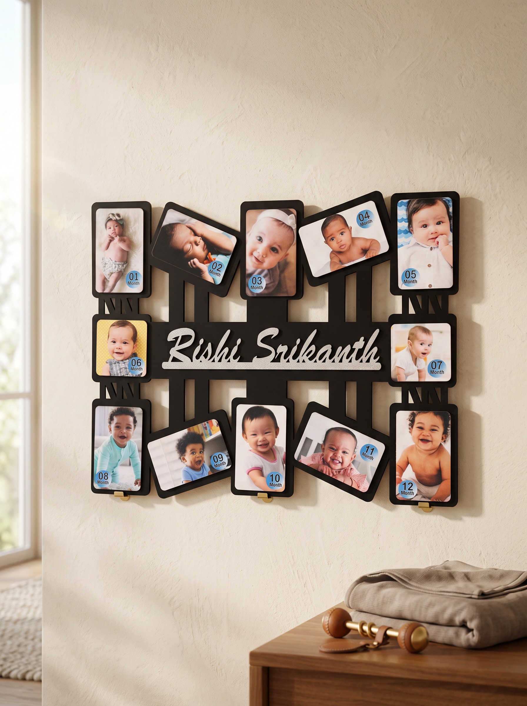 Wooden 12 Months Photo Frame
